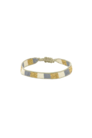 Zusss mooimakers miyuki armbandje streepje grijs/blauw/goud/wit