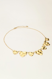 My jewellery statement ketting met platte hartjes goud
