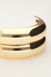 My jewellery haarelastiek dubbele goudkleurige curve