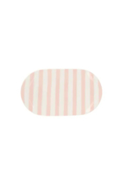 Zusss serveerschaal streep wit / roze