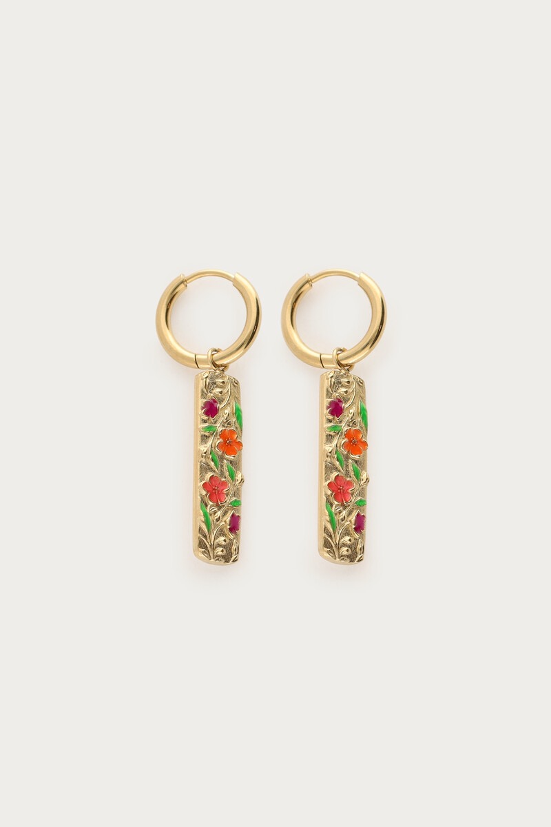 My Jewellery Botanical oorringen met multikleur bloemen