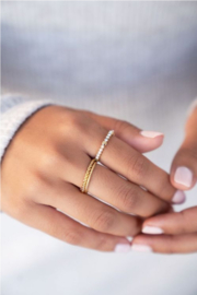 my jewellery ring set | set van 3 ringen met twist goud mt 17