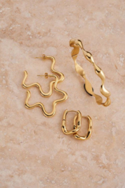 My Jewellery oorbellen | swirl oorhangers ovaal goud