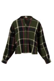 zusss blouse met ruit donkergroen