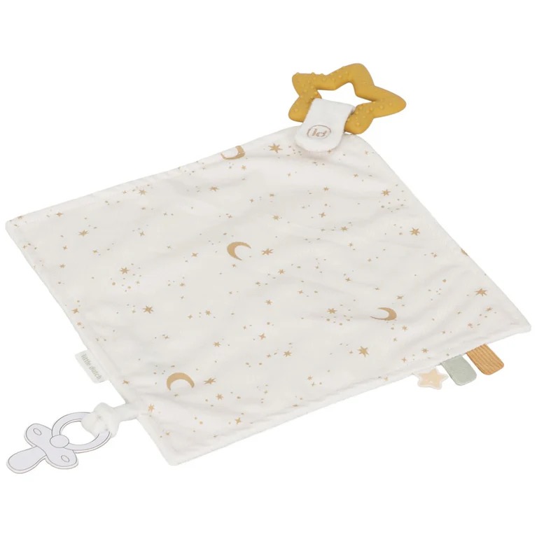 Little dutch newborn naturals knuffeldoekje met bijring