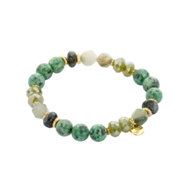 biba armband crystal en natuurstenen kralen groen