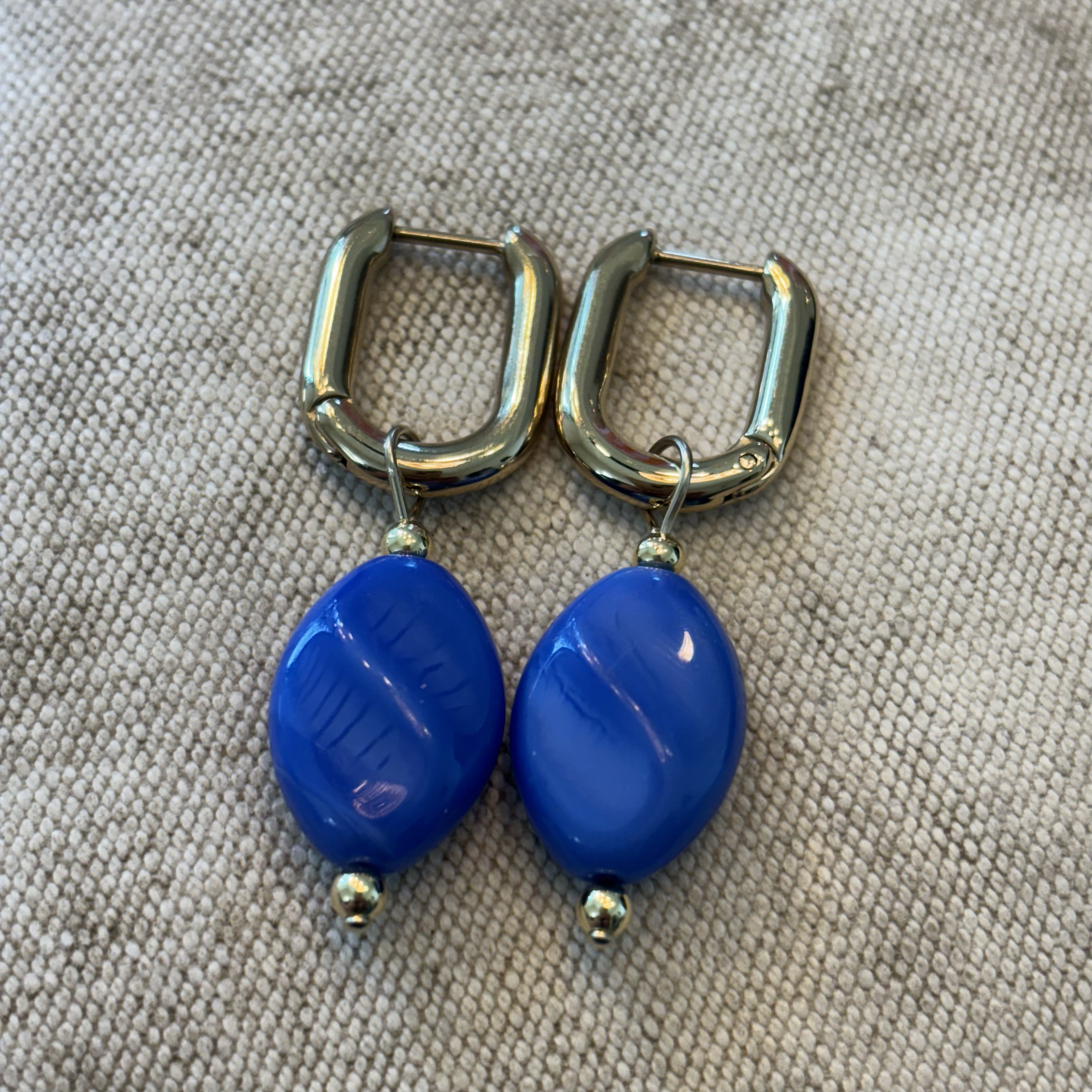 camps & camps oorbellen Glass Bead Sapphire