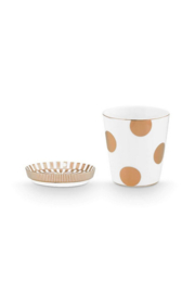 Pip studio set/2 mug small without ear & tea tip dot delight white-gold
