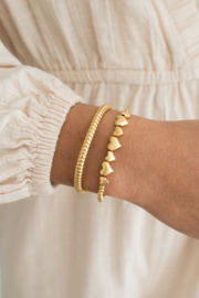 MyJewellery armband met hartjes en kralen goud