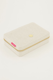 My Jewellery beige linnen look sieraden etui groot