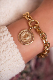 My Jewellery armband | Bold Spirit schakelarmband met munt goud