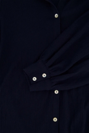 zusss blouse in crinkle stof donkerblauw