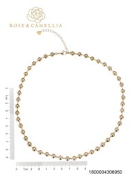 rose en camellia ketting bolletjes groot