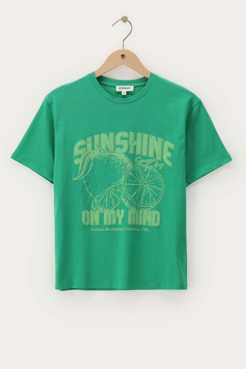 My Jewellery Groen T-shirt "Sunshine on my mind"