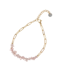 Go Dutch Label armband | roze stenen goud.