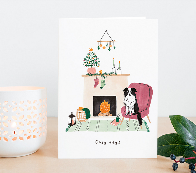 studio kuukeluus wenskaart kerst hondje