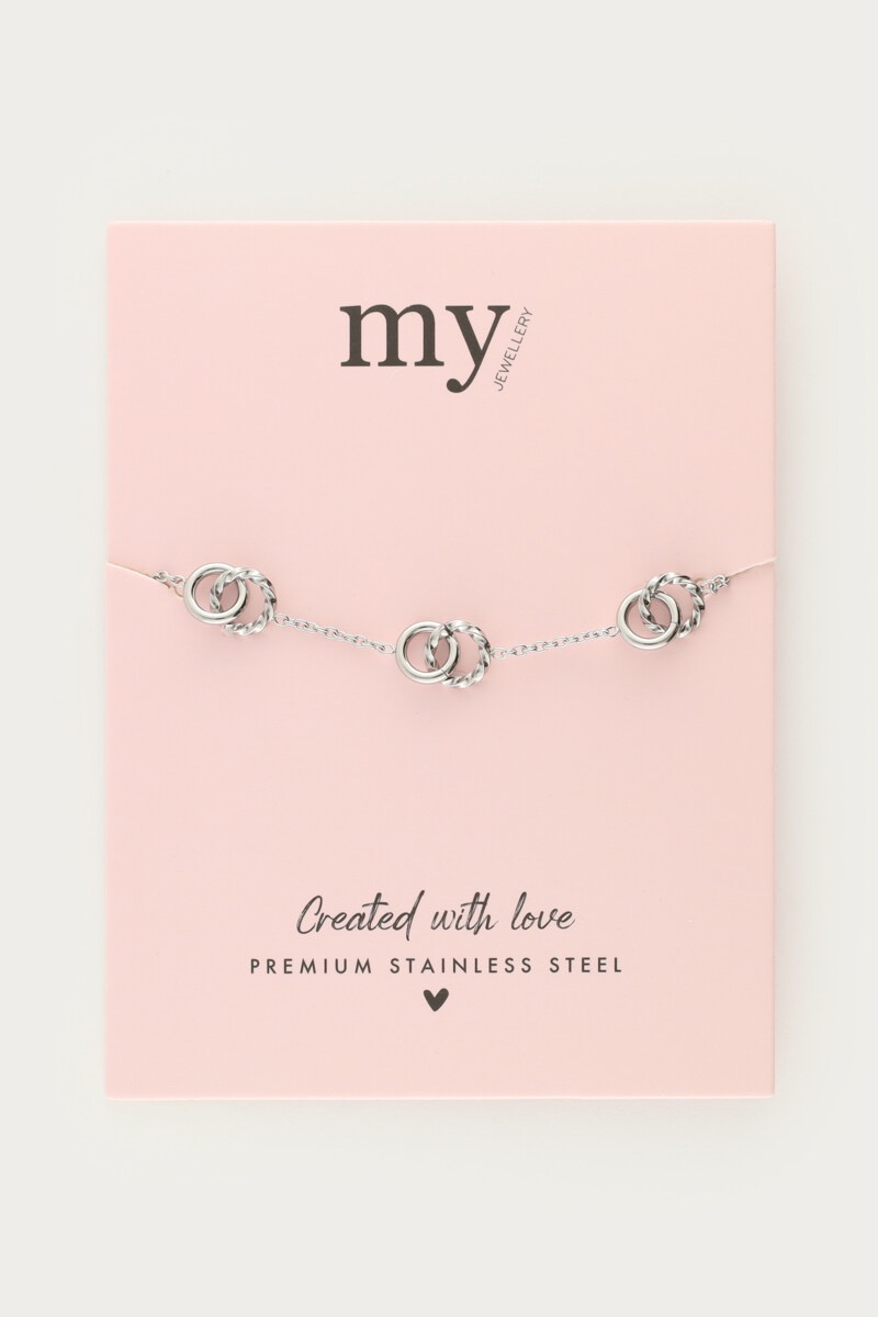 My jewellery Armband met driedubbele cirkels zilver