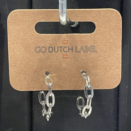 Go Dutch Label oorbellen | schakels hanger zilver.