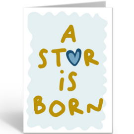 Wenskaart Odette A star is born blauw