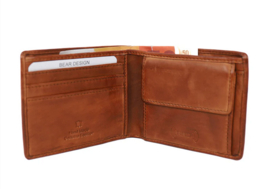 Bear design herenportemonnee Billfold 'Fabian' cognac