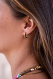 My Jewellery oorbellen met strass steentjes zilver