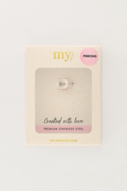My jewellery Iconic oor piercing met strass steentjes zilver
