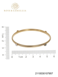 rose en camellia bangle grijs witte steen