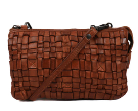 Bear Design schoudertasje 'Uma' gevlochten | cognac