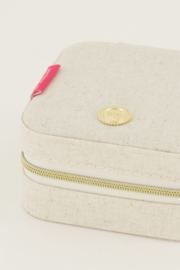 My Jewellery beige linnen look sieraden etui klein