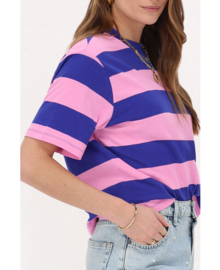 My Jewellery Blauw-roze gestreept T-shirt
