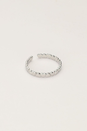 My jewellery verstelbare ring met  hartjes zilver