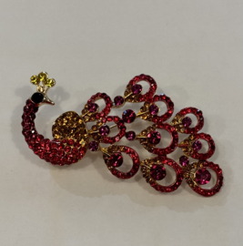 Go Dutch Label broche Sparkly purple peacock - 14K