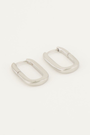 My Jewellery oorbellen ovaal groot zilver
