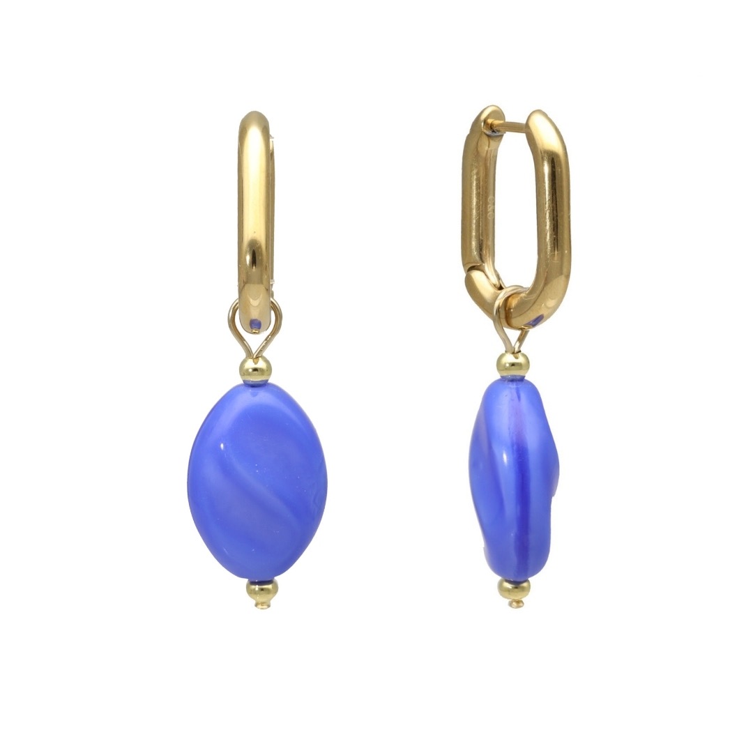 camps & camps oorbellen Glass Bead Sapphire