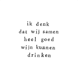 wenskaart ikpakjein | samen wijn drinken