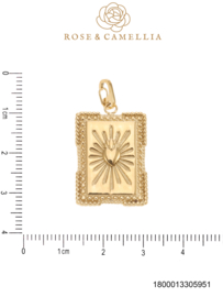 rose en camellia bedel hart rechthoek