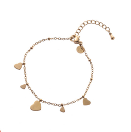 Go Dutch Label armband hearts on the side - 14K