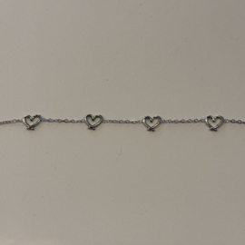 My jewellery armband open hartjes zilver