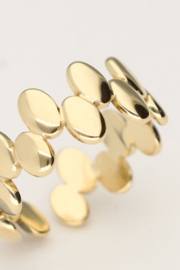 My jewellery verstelbare statement ring met ovalen details goud