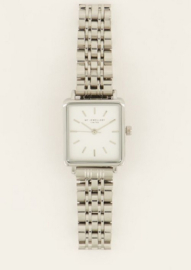 My Jewellery horloge | vierkant horloge met witte wijzerplaat zilver