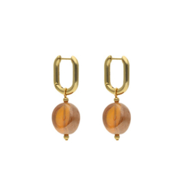 camps & camps oorbellen Glass Bead Mocha Delight