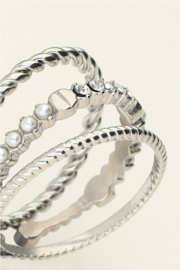 my jewellery ring set | set van 3 ringen  met twist zilver mt 18