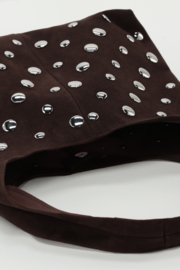 My Jewellery Donkerbruine schoudertas met grote studs