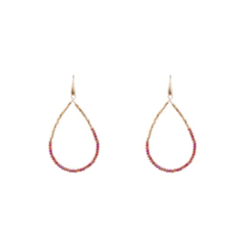 Elegant Beads Drop - 14K + red E3507-6