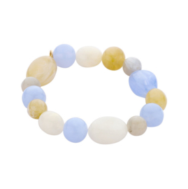 biba armband chunky kralen resin blauw