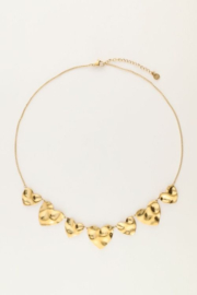 My jewellery statement ketting met platte hartjes goud