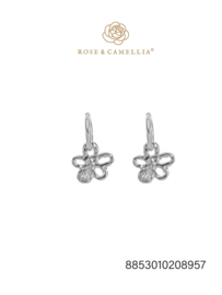 rose en camellia oorbellen bloem zilver