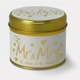 prospectt lily flame geurkaars in blik Mr & Mrs