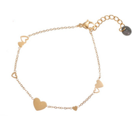 Go Dutch Label tiny dutchies kinderarmband | hartjes goud