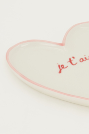 My Jewellery Beige hartjes bord "Je t'aime"